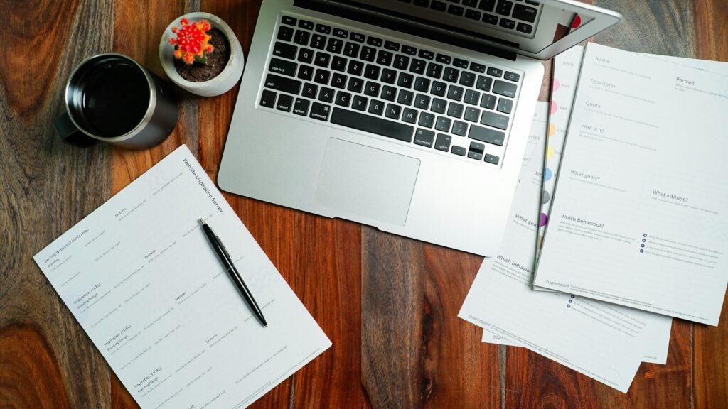image of paperwork on a desk