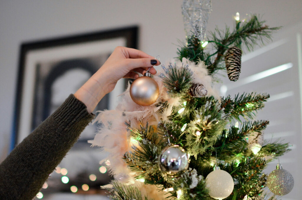 This is the order for decorating your christmas tree --- always start with the lights.