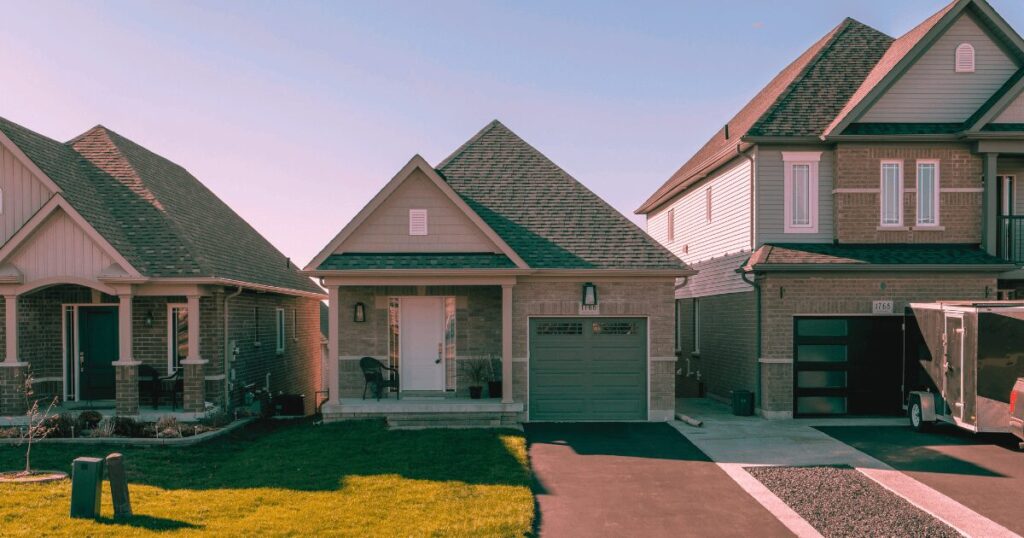 A residential property among in a suburban neighborhood