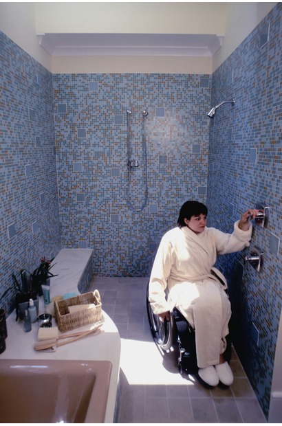 Renovate with purpose for wet room bathrooms for wheelchair access.