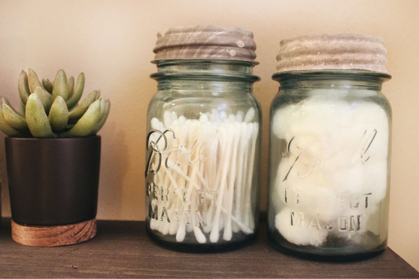 Add a little sterile quality to your bathroom with your Q-tips and cotton balls neatly organized.