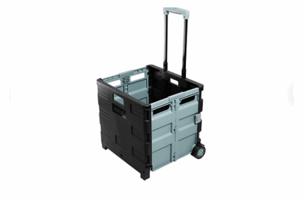 a black and blue moving storage container