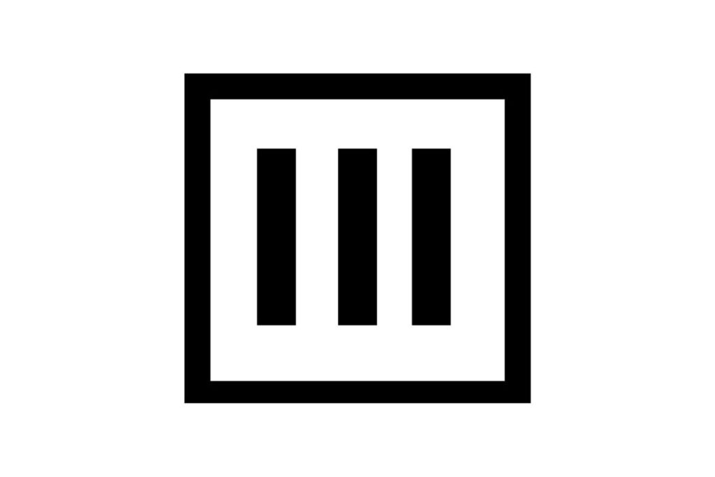 Three straight lines inside a square