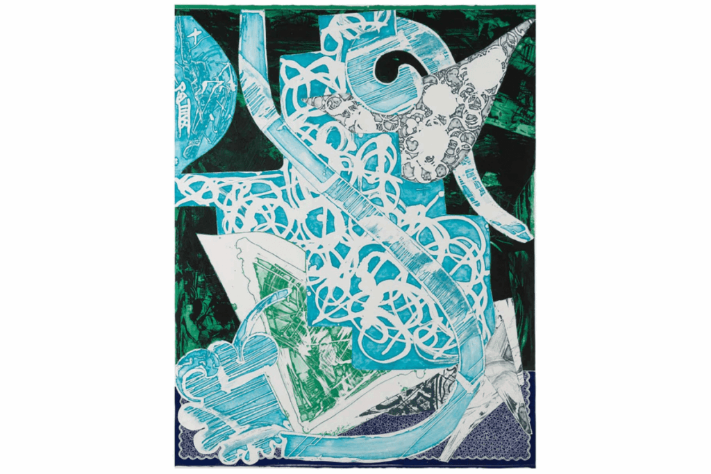 colorful abstract art in blue and green