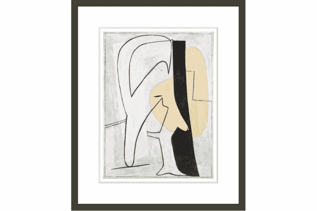 black framed modern art