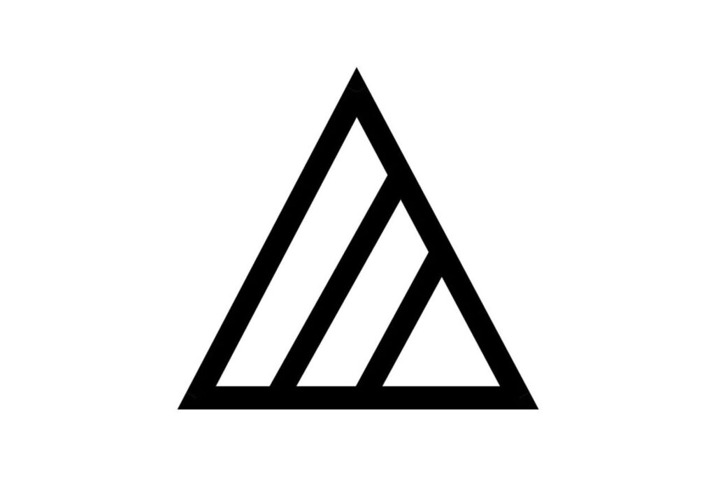 A triangle with two parallel diagonal lines