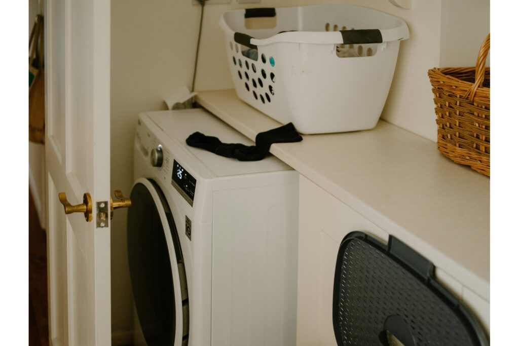 Clearance space ensures your compact laundry room is safe and functional.