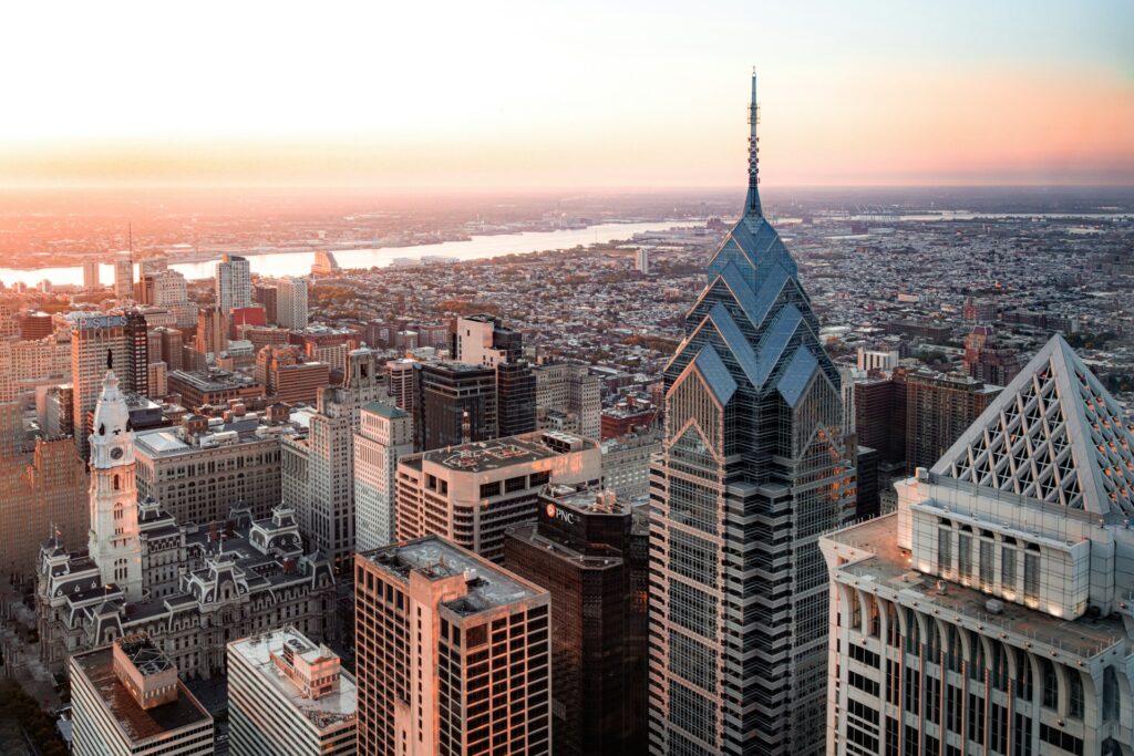 Philadelphia skyline.
