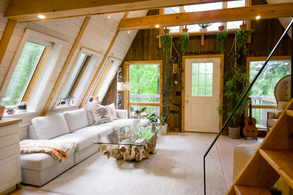 Backyard cottage interior.