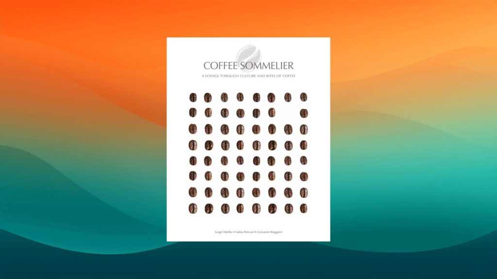 Coffee Sommelier best coffee table book in front of an orange and teal background