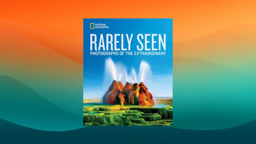 Rarely Seen coffee table book in front of an orange and teal background