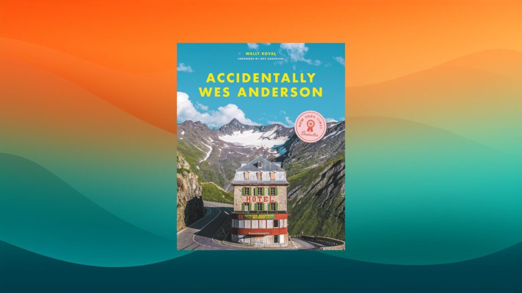 Accidentally Wes Anderson coffee table book in front of an orange and teal background