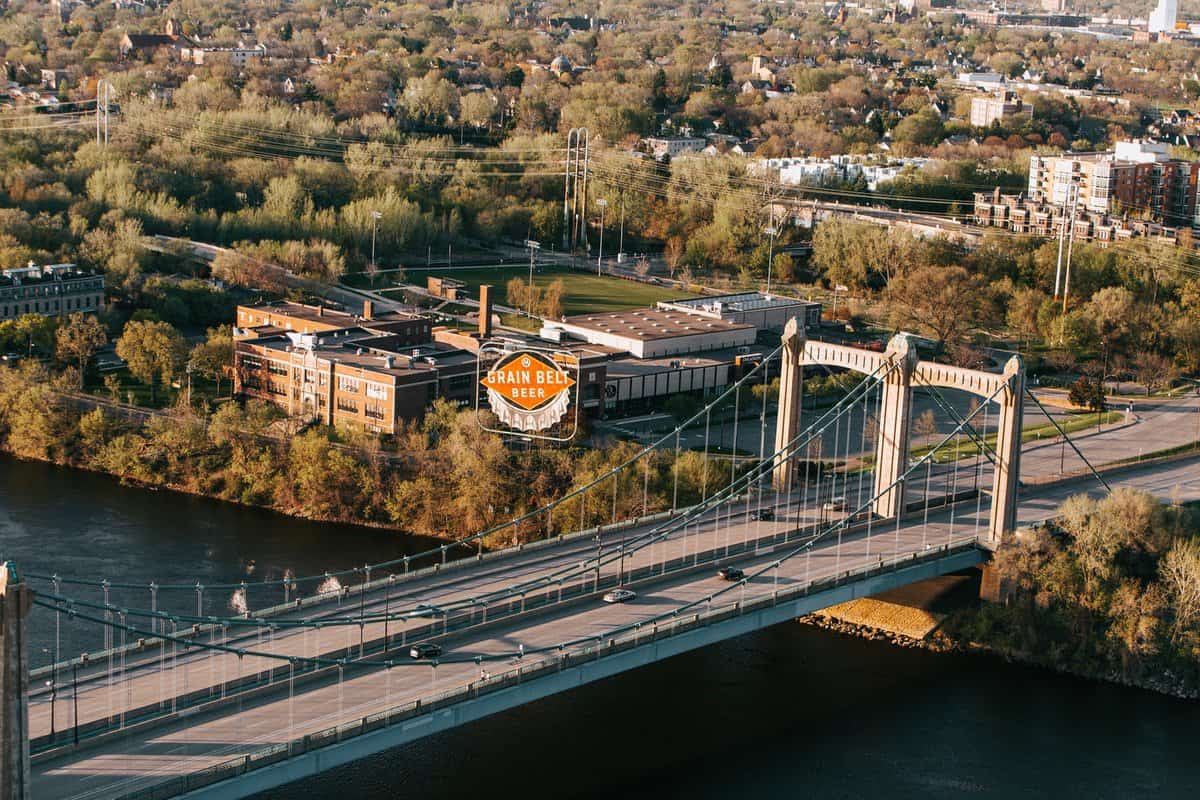 minneapolis bridge near beer sign