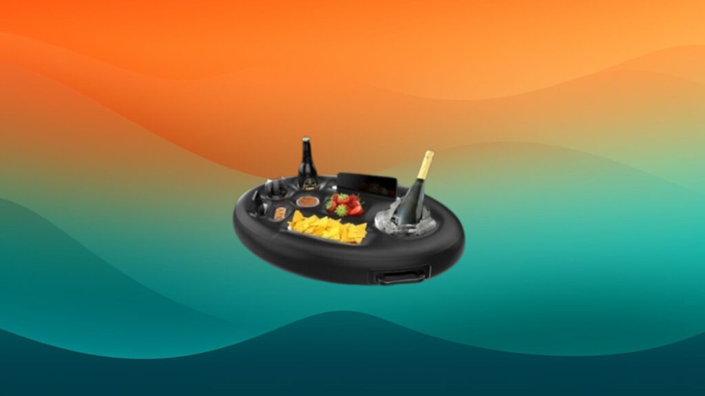 black pool float for drinks and food