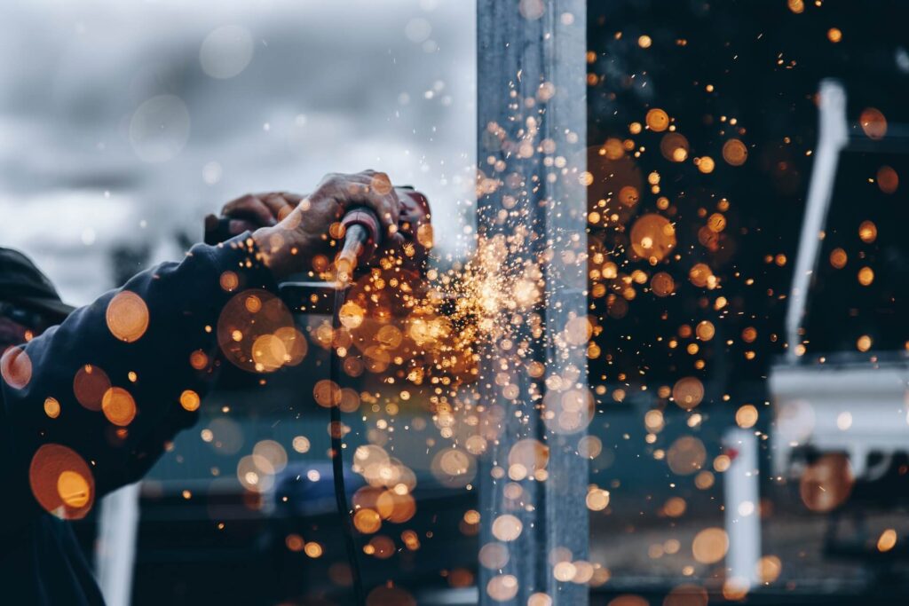 A man using a power tool.