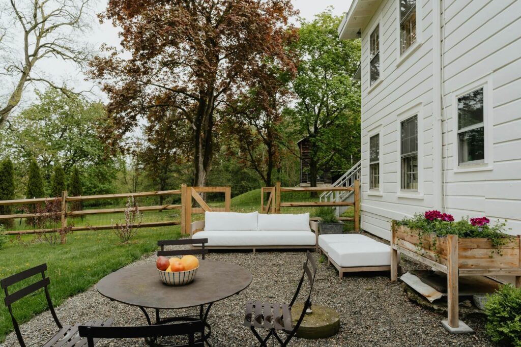 Cozy backyard furniture.