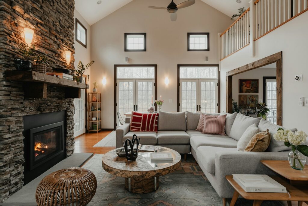 well-maintained fireplace in a living room