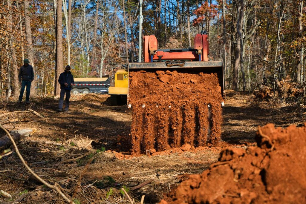 earthmoving equipment at work