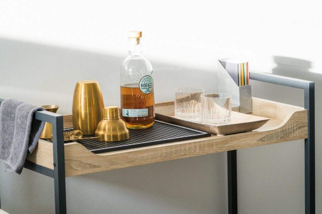 guest bedroom bar cart