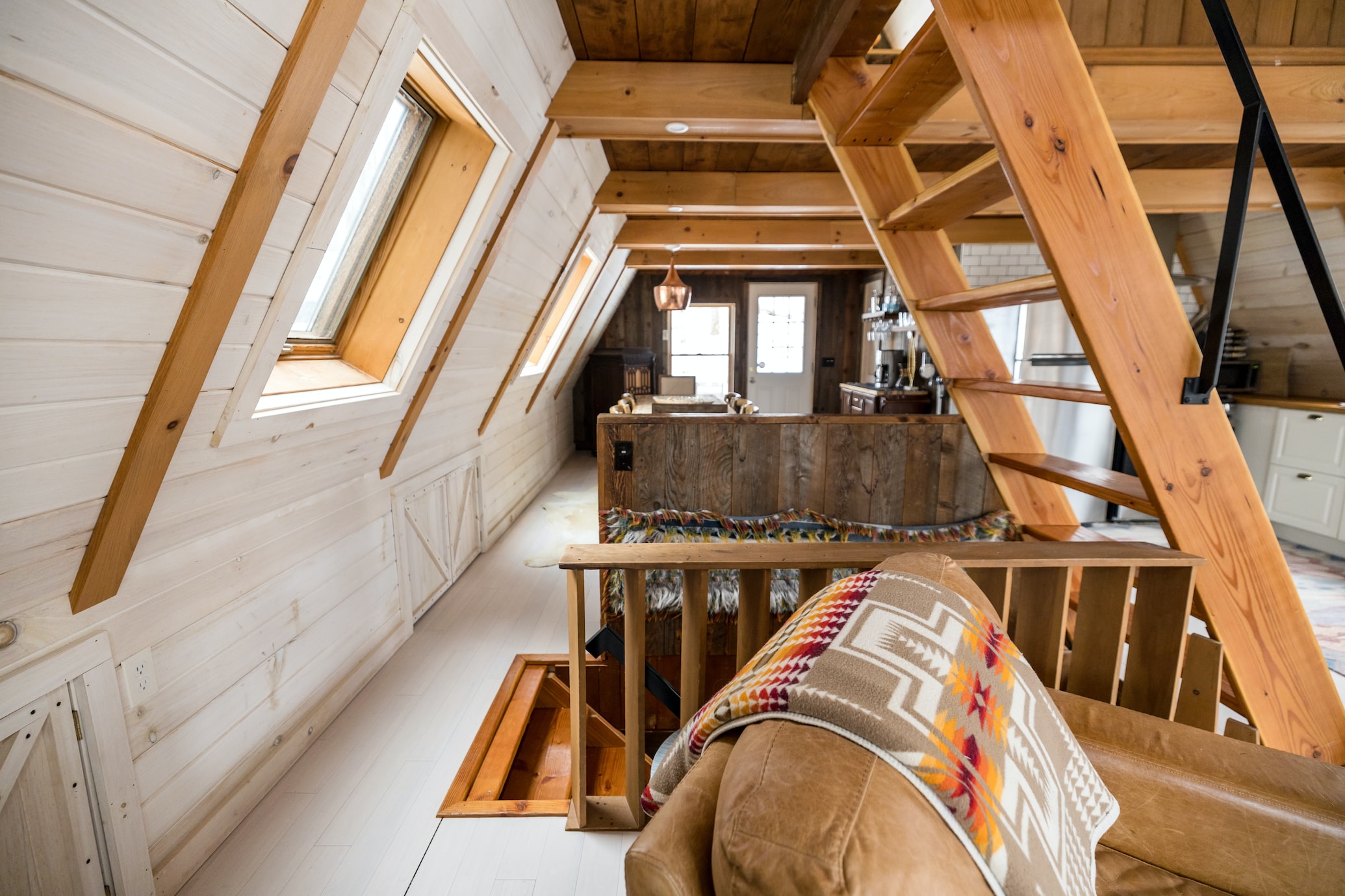 a clean, organized attic