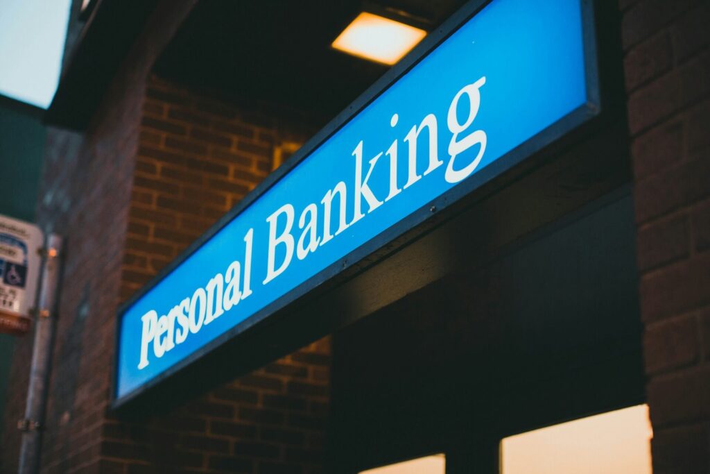A commercial sign saying Personal Banking