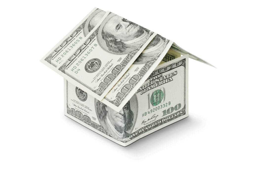 A house made of $100 bills.