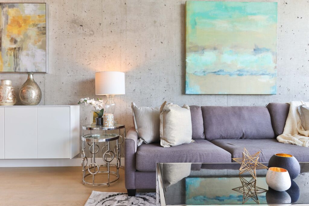large colorful pictures hanging correctly
