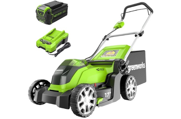 Green Greenworks Cordless Lawn Mower