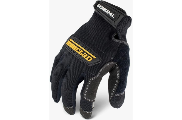 Black, gold and white Ironclad General Utility Work Gloves