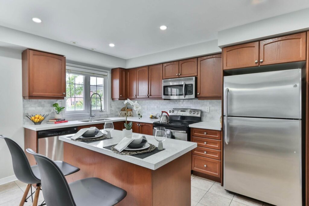 A dated kitchen