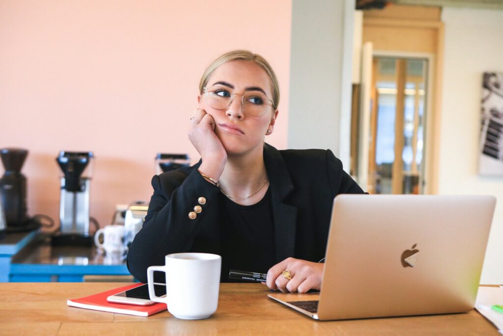 An annoyed businesswoman
