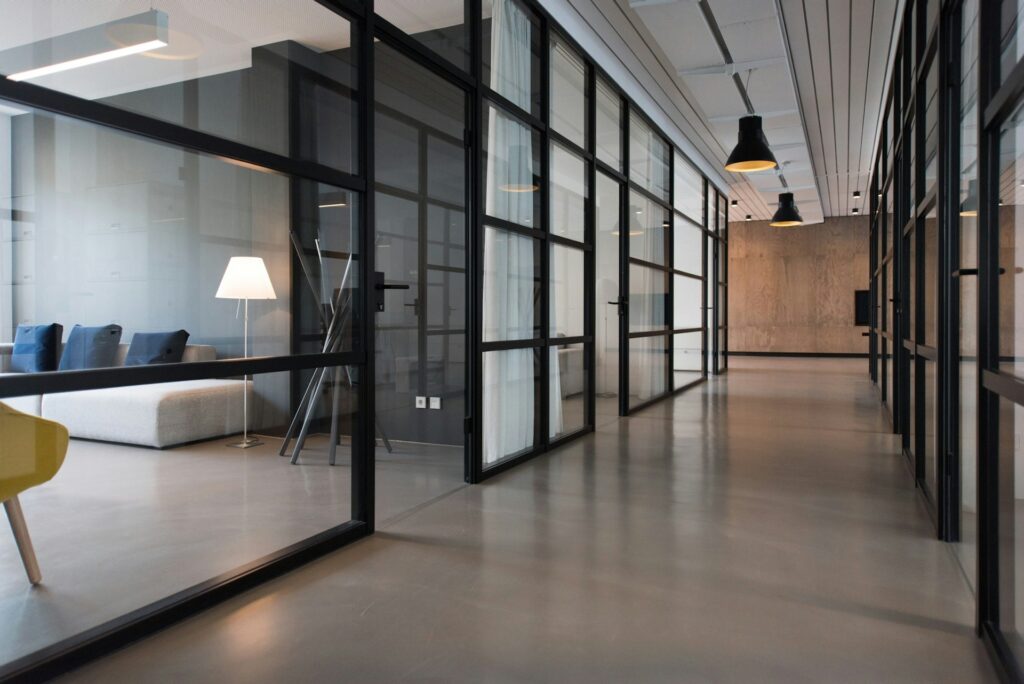 A retail space in a mixed-use development.