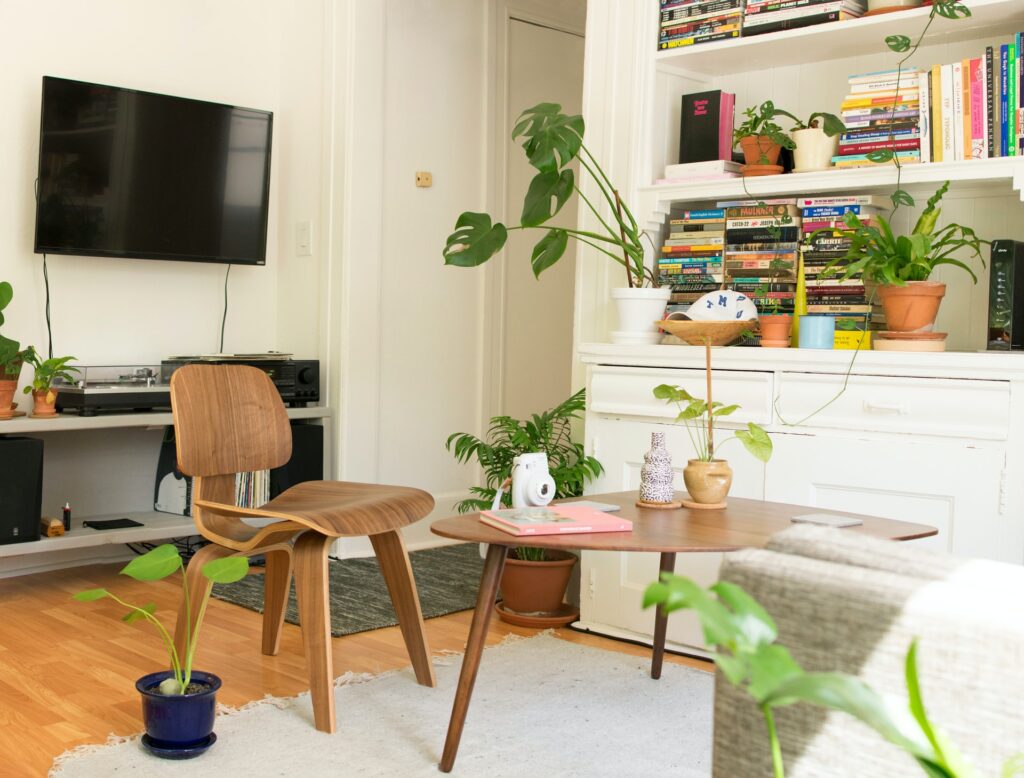 A small decluttered apartment living room