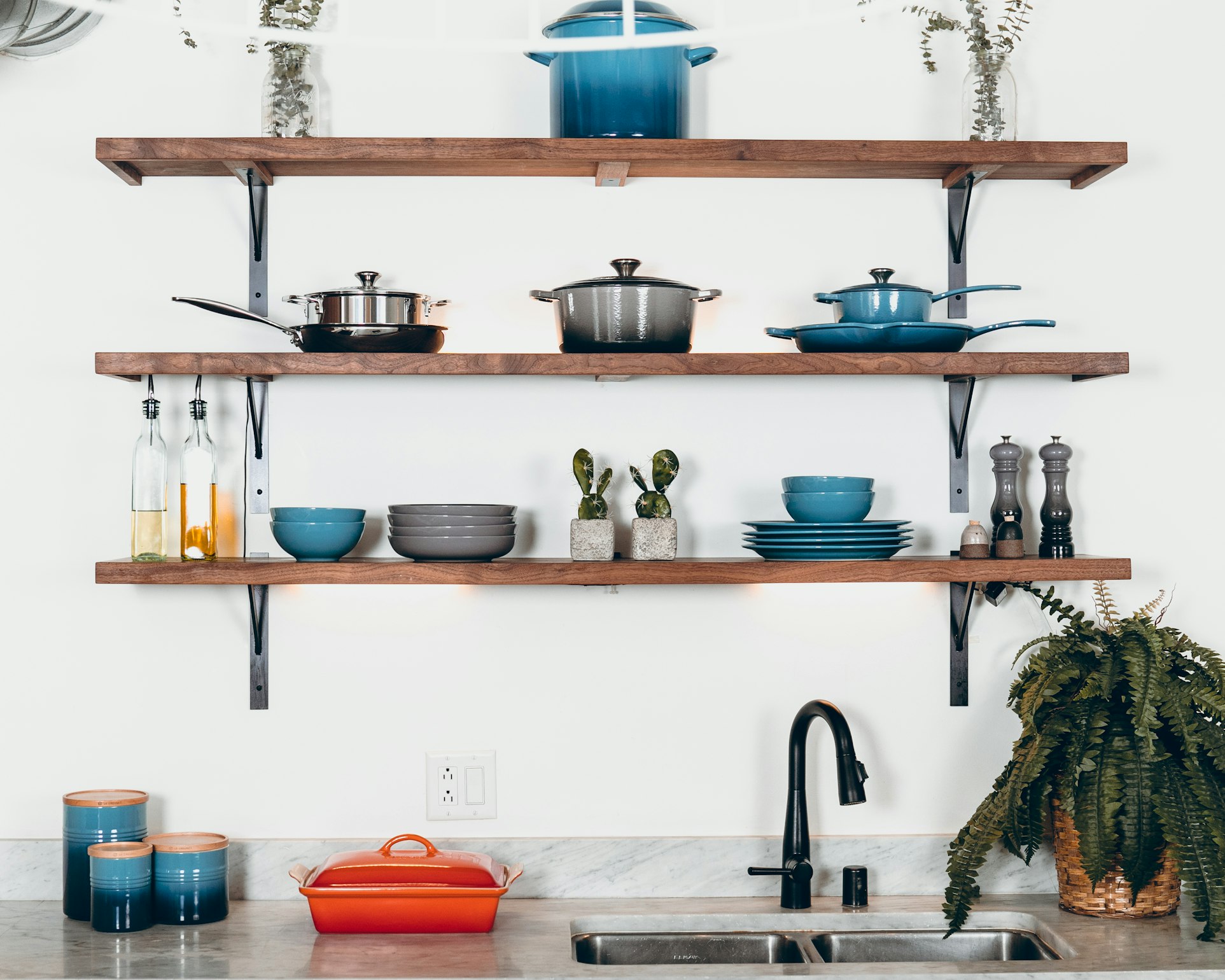 floating kitchen shelves