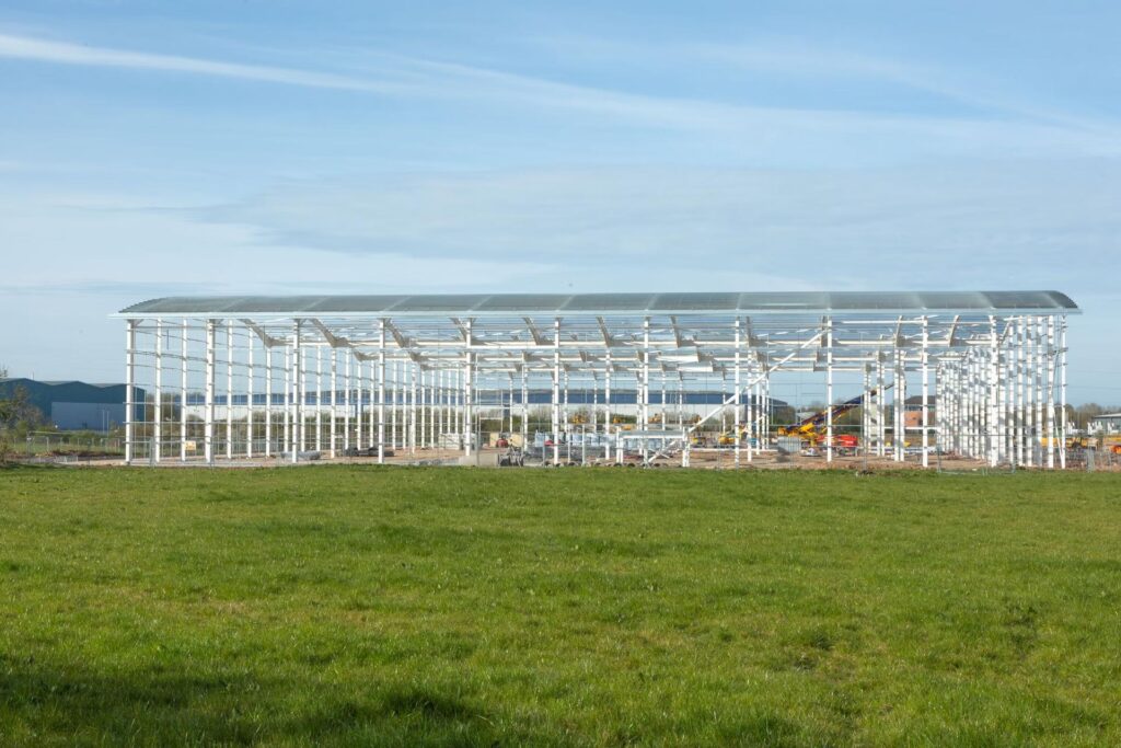 White building during construction