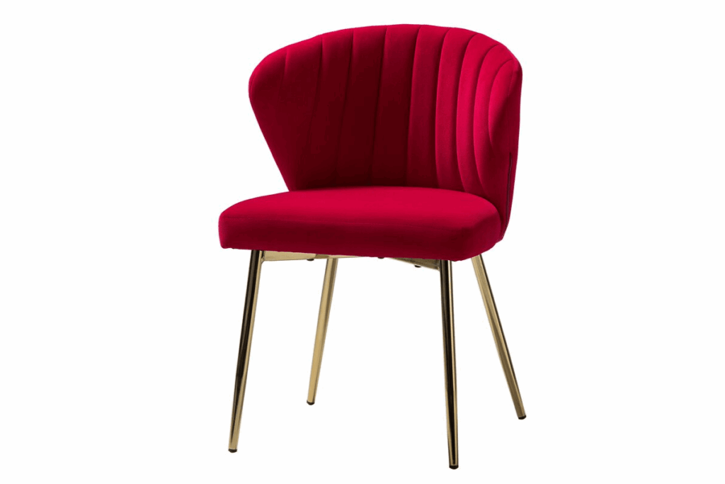 a retro plush red chair