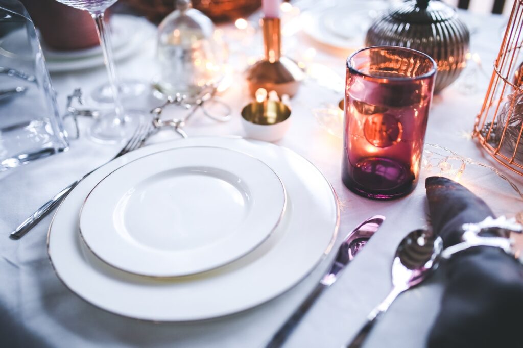 table setting for a formal party