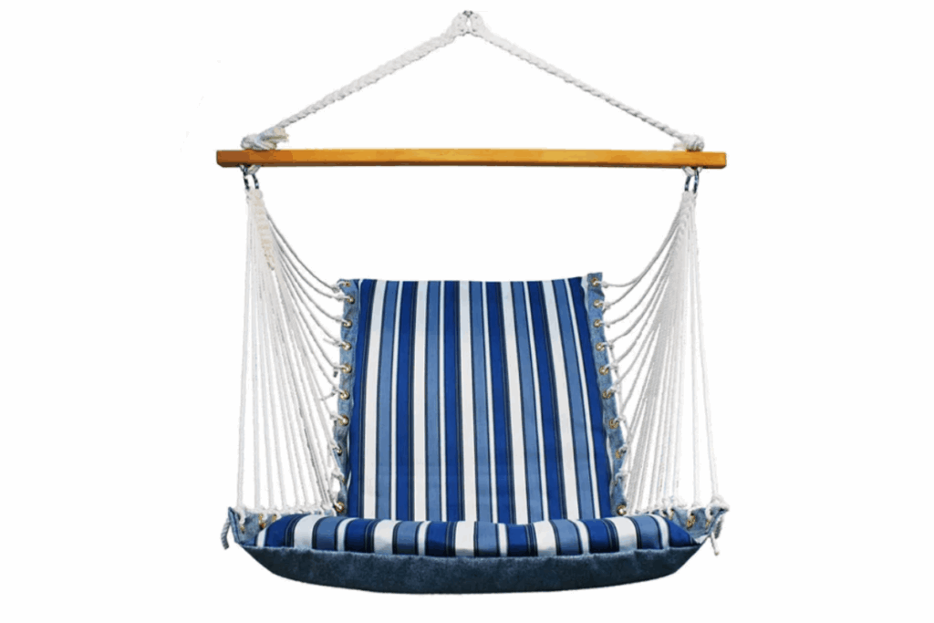 blue and white striped hanging swing for the perfect summer