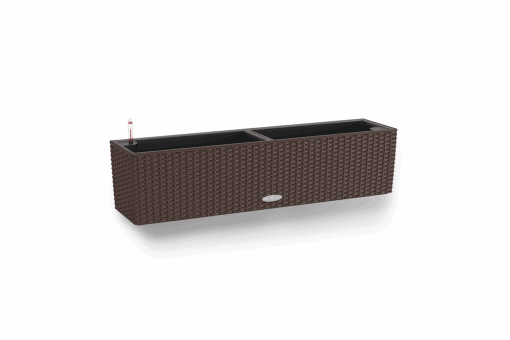 brown woven self watering window box