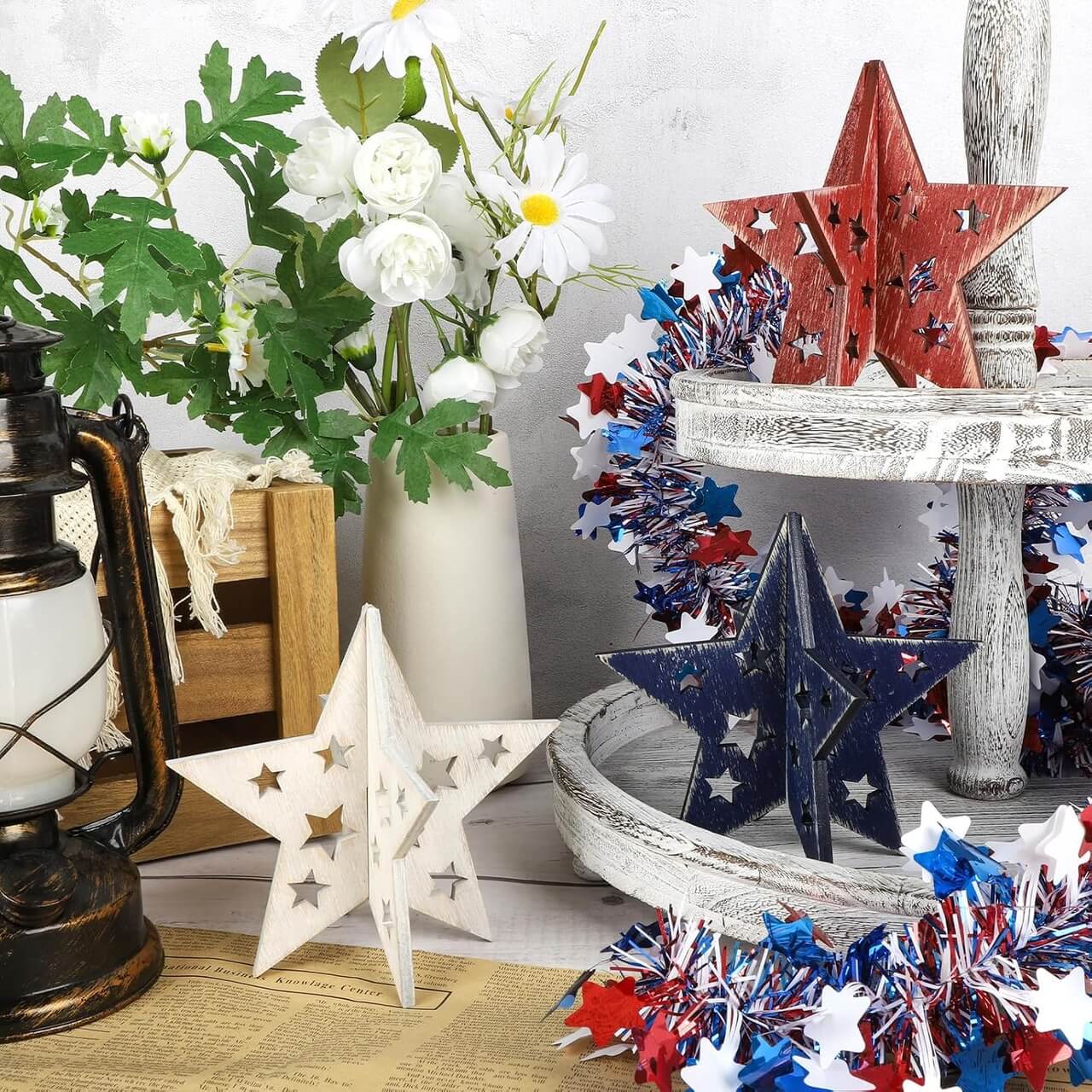 six-inch wooden stars set