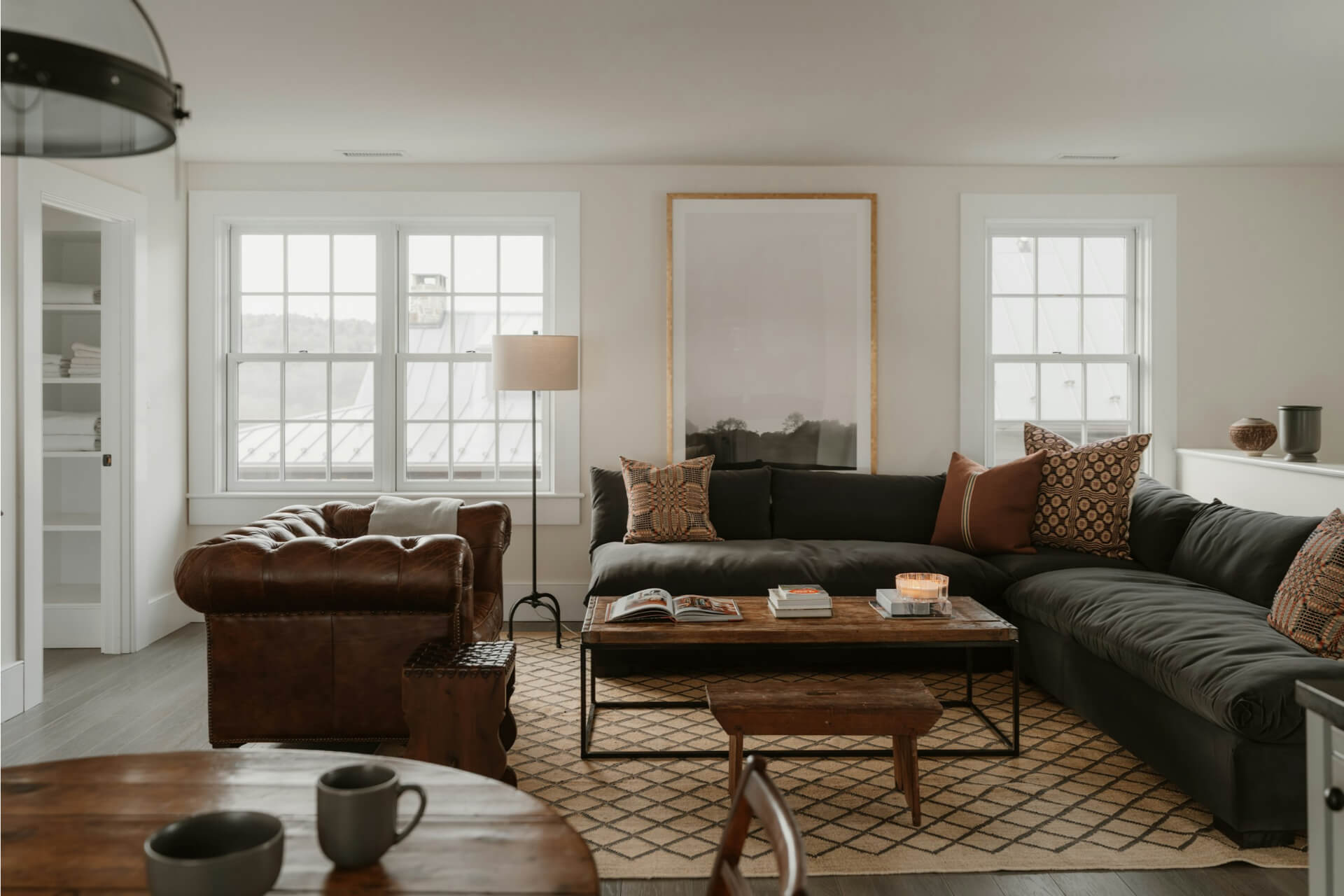 Anchor the space in your bachelor apartment.