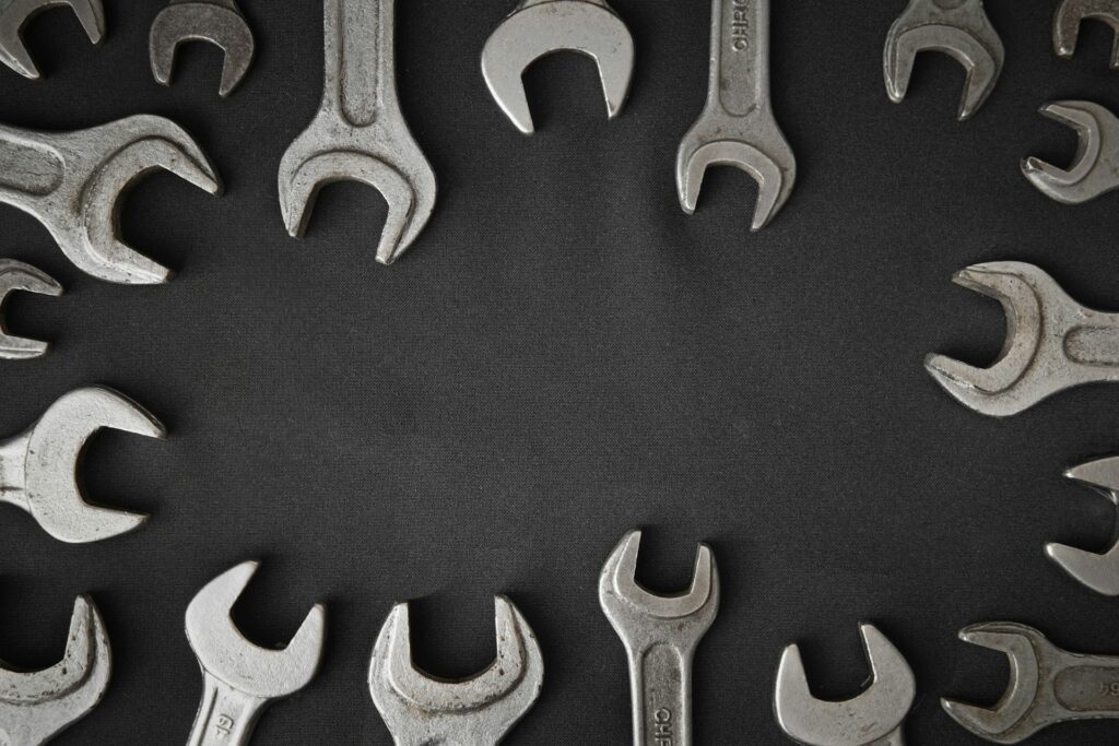A bunch of wrenches.