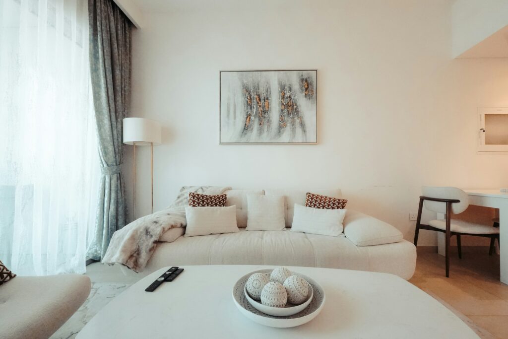 staged apartment's living room