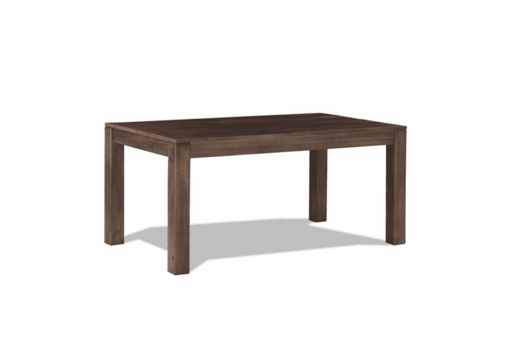 a dark, straight, wooden pine table