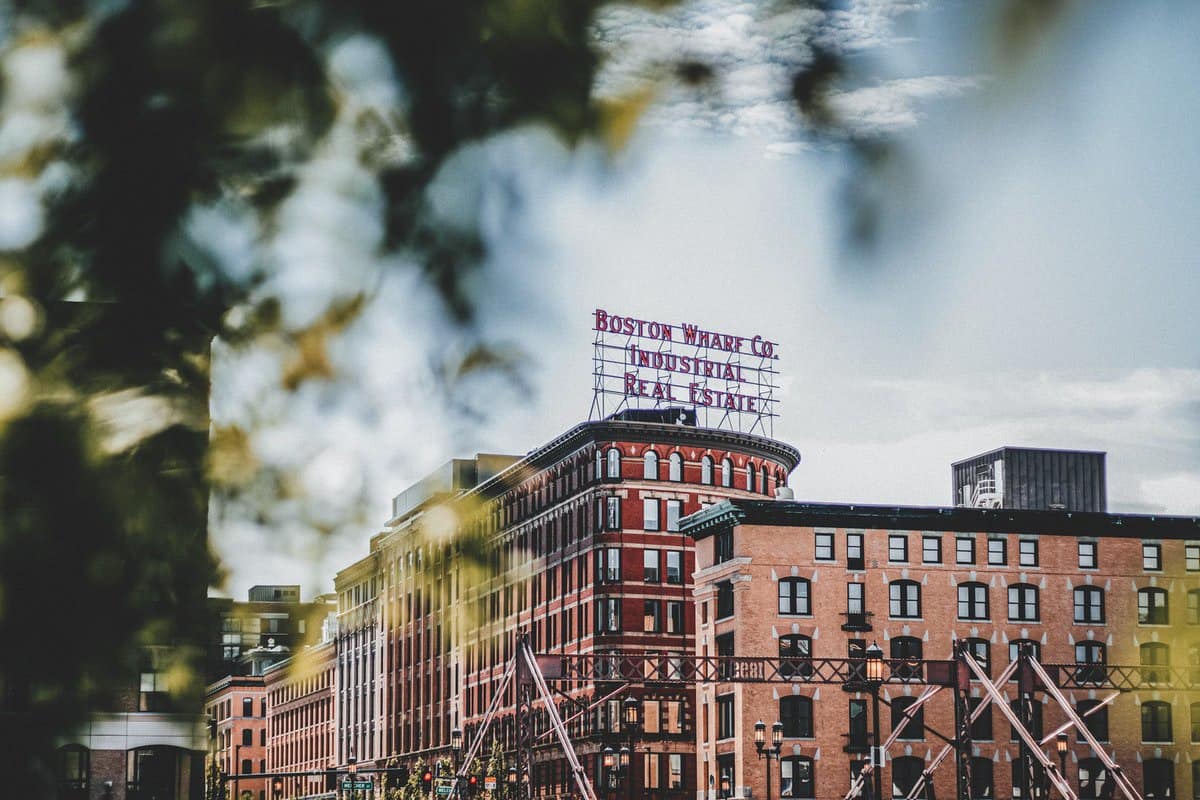 boston wharf real estate sign as the best places to live in boston