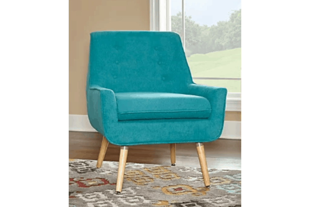 a comfy teal chair for a pop of color
