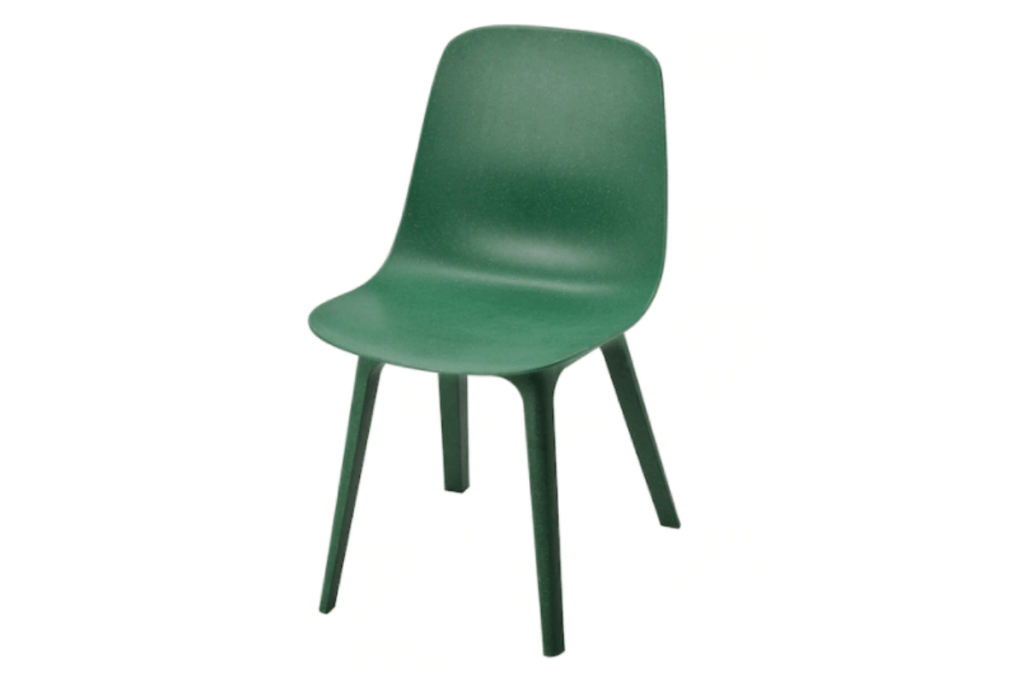 a plastic green chair