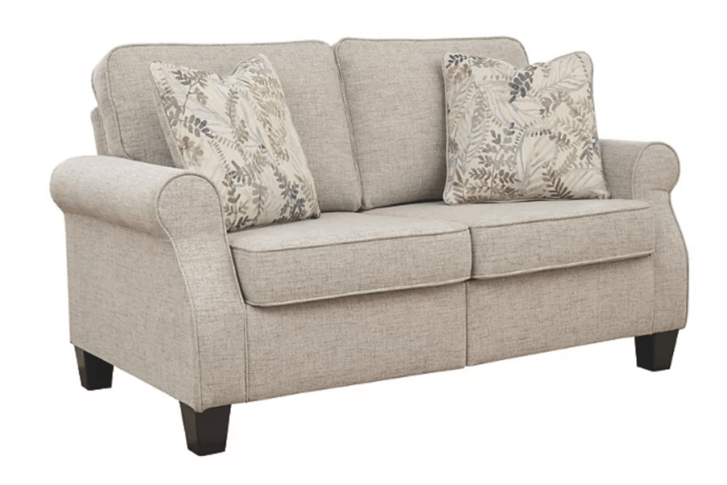 a must-have plush, comfy cream love seat
