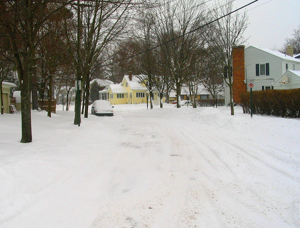 Snowy winter in Grand Rapids, Michigan