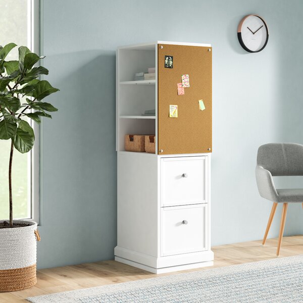 a white craft tower with shelves and drawers